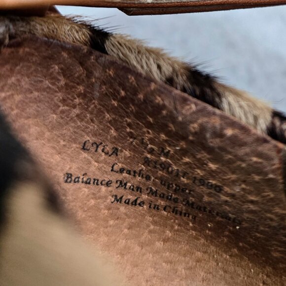 Sam Edelman Lyla Leopard Print Leather Calf Hair Platform Pumps Ankle Strap - Picture 9 of 13